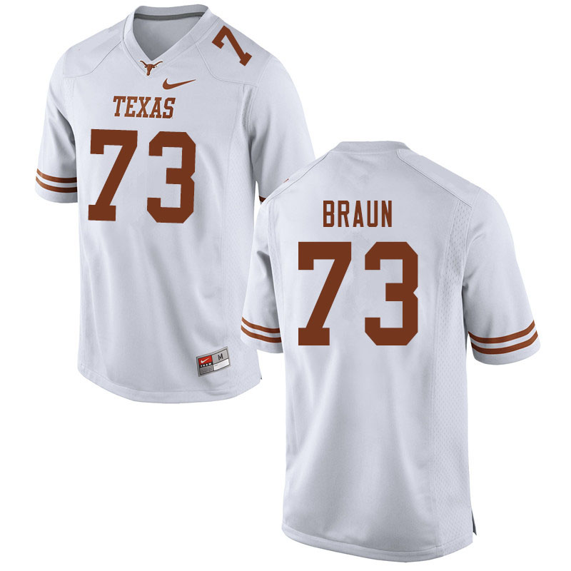 Men #73 Parker Braun Texas Longhorns College Football Jerseys Sale-White